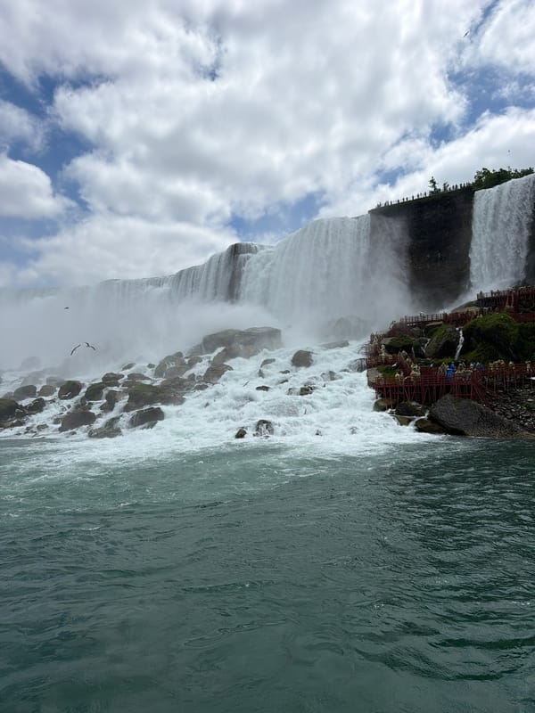 Tourist captures American Falls views from Niagara River below