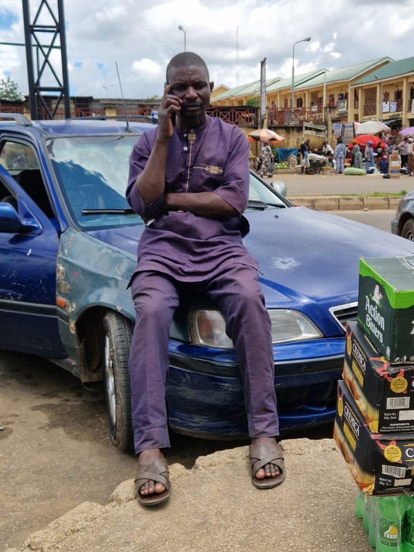 Street life and market activity in an unidentified African city