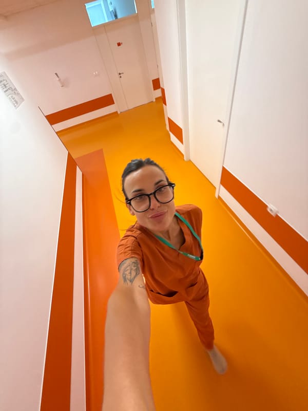 Selfies from inside a Pleven medical facility, July 2026