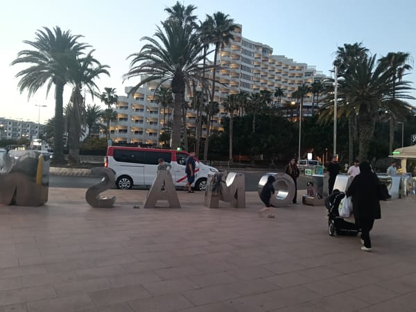 Evening beach leisure scenes captured in Maspalomas, Spain