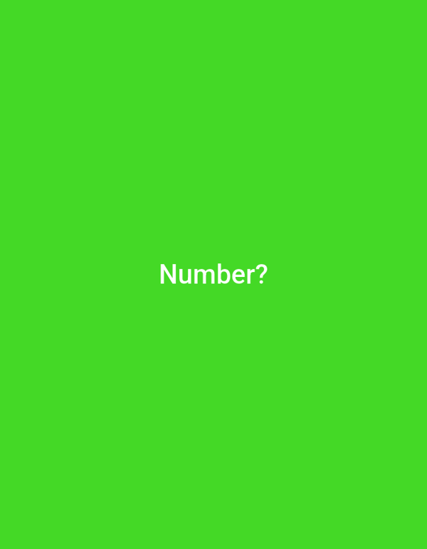 Mystery green screen displays "Number?" text in Park Hill