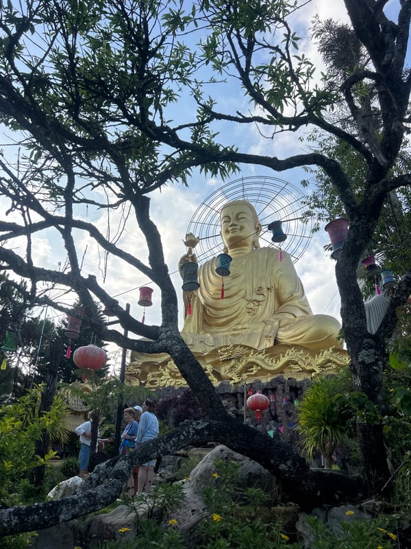 Buddha statues documented at Đà Lạt temple site