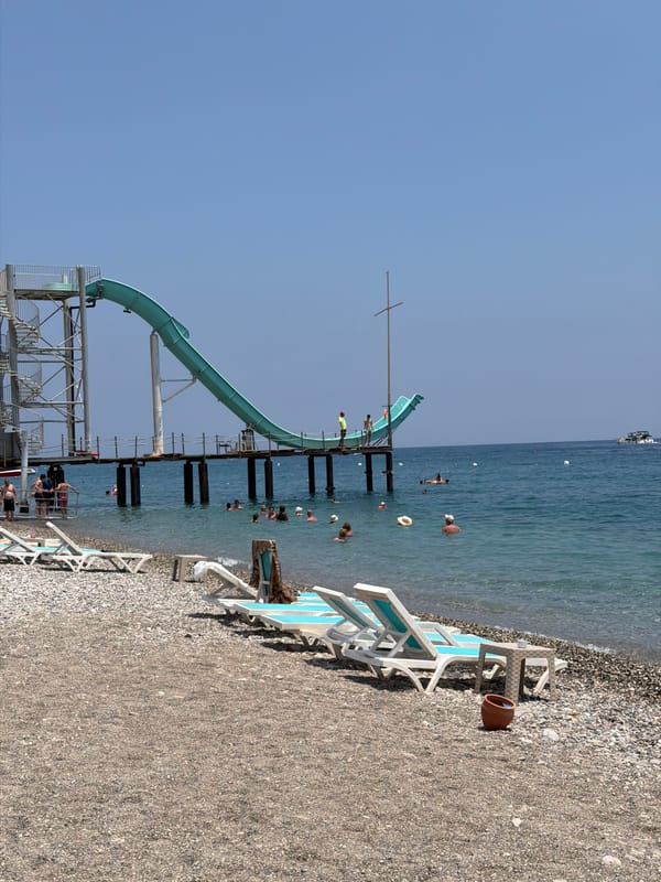 Kemer resort beach on a calm, sunny July morning