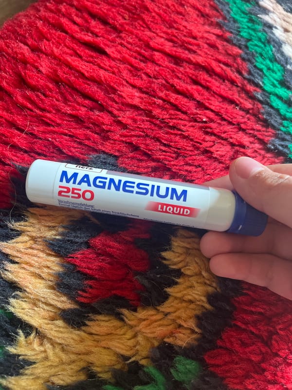 Person takes magnesium supplement in Bulgarian village