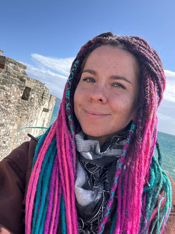 Tourist takes selfie at historic fortress in Bodrum