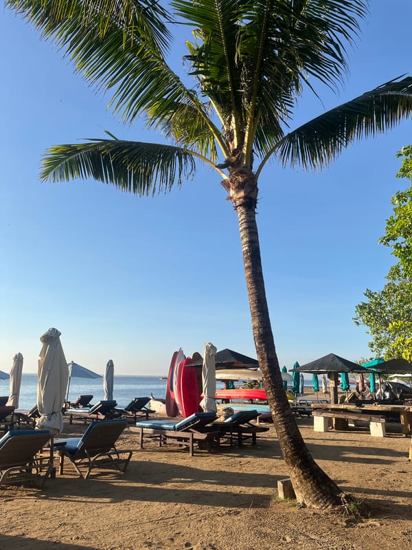 Quiet morning along Denpasar's coastal path and beach