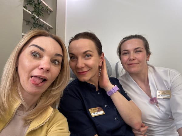 Three women take selfie in Vsevolozhsk, Russia