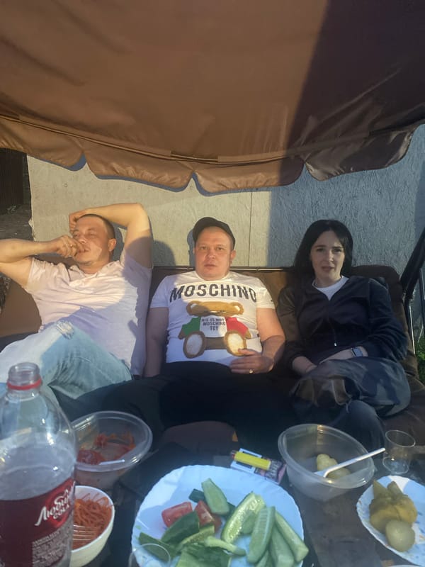 Group enjoys outdoor meal and relaxation in Izhevsk