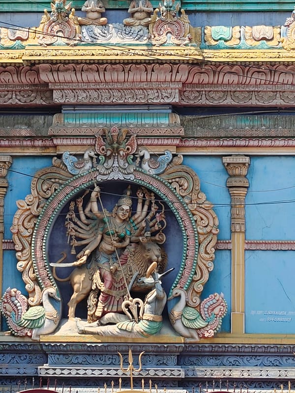 Temple architecture documented in Bengaluru featuring deity sculptures, gopuram