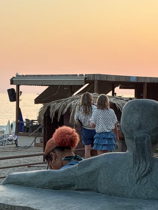 Alanya beachfront promenade at golden hour