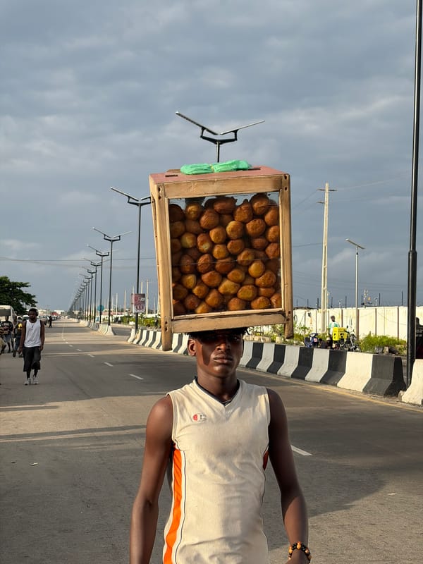 Street food vendors starting their morning in Igboefon, Nigeria