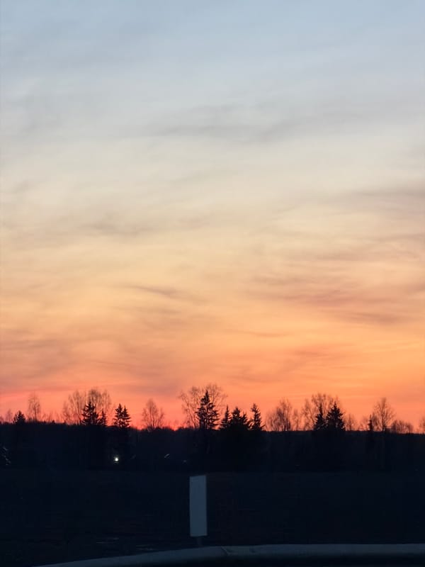 Motorist captures sunset highway journey through Russian Perm region