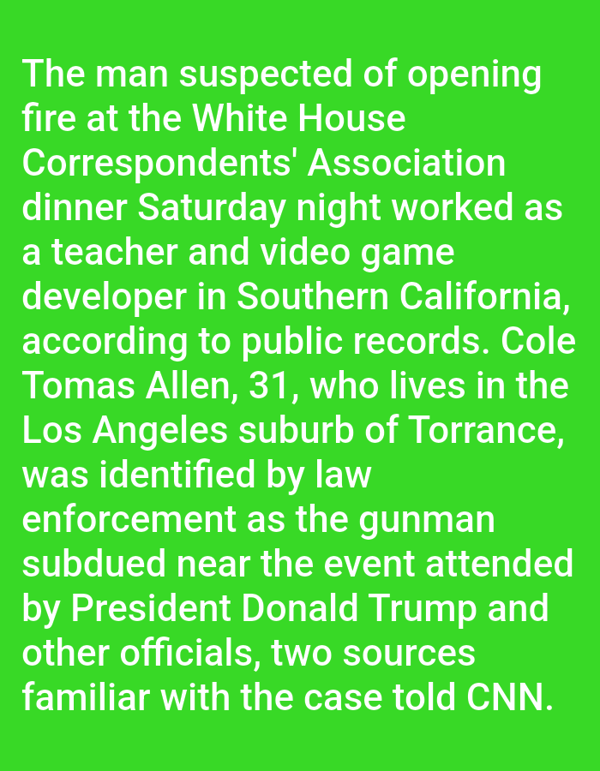 Gunman opens fire at White House Correspondents dinner, Trump evacuated
