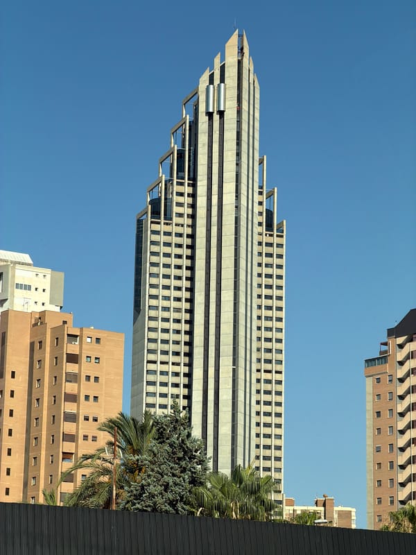 Torre InTempo and the Benidorm skyline on a clear afternoon