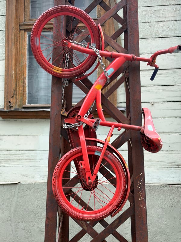 Red structures and objects spotted across Riga morning