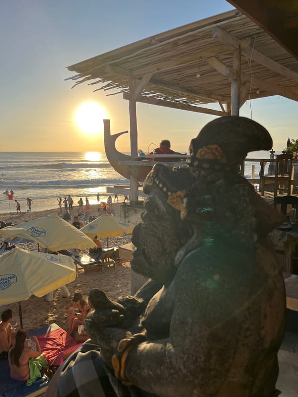 Sunny beach day at Kuta Selatan, Bali