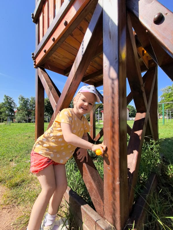 Playground morning: bubbles, swings, and backyard exploration