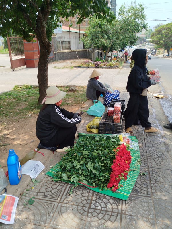 Street commerce activity observed in Da Lat, Vietnam
