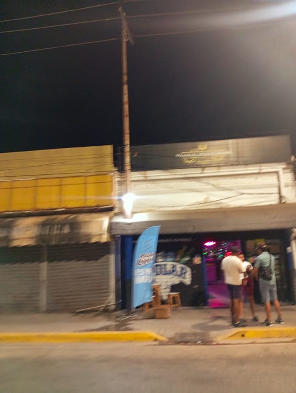 Nighttime waterfront scenes documented in Juan Griego, Venezuela