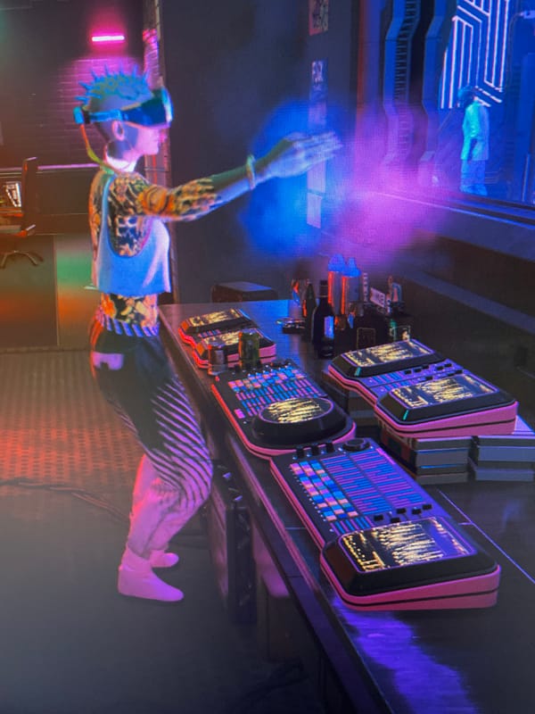 VR nightclub scenes mixed with sky photography and fabric details