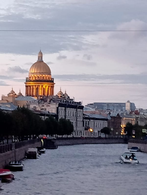 Summer evening along Saint Petersburg's canals and embankments