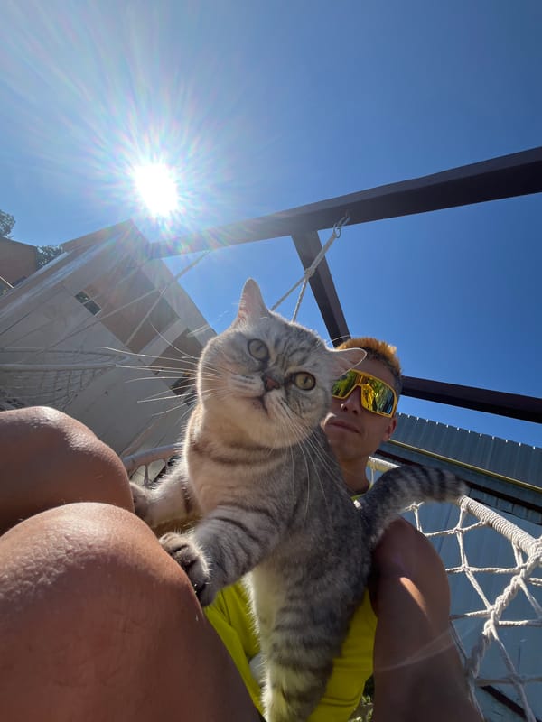 Lazy summer day in Chaikovsky: cat, crepes, and rope chairs