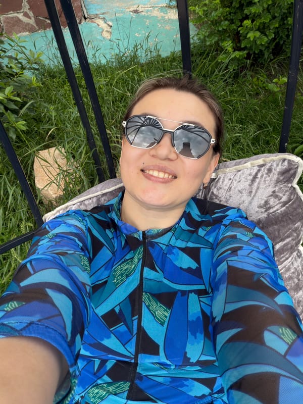 Woman documents casual backyard gathering in Kazakhstan villages
