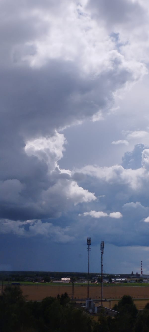 Storm clouds building over Skidzieĺ, Belarus