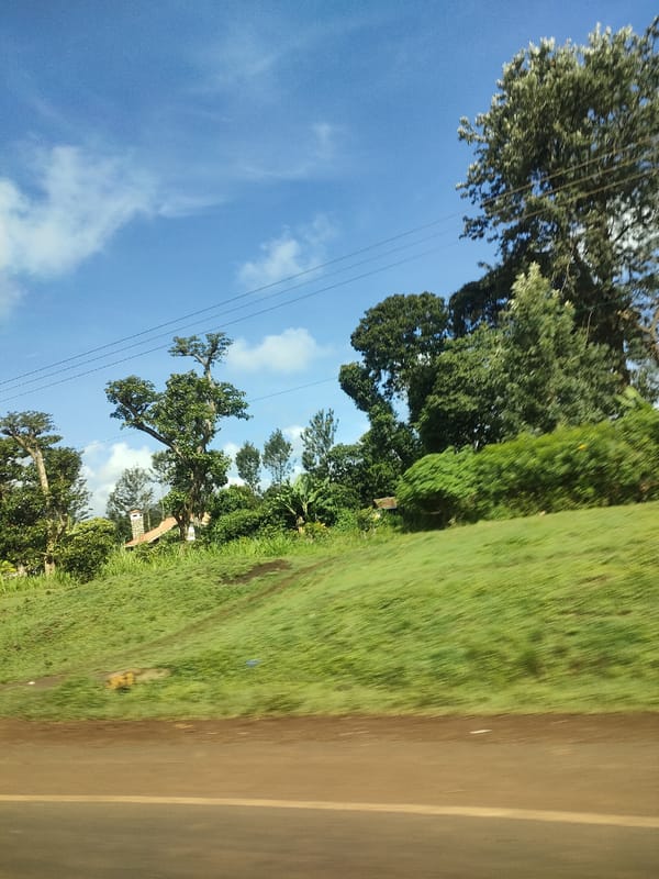 Rural Kenya roadside journey documented in Municipality ward