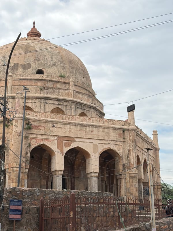 Mughal monuments and street life across south Delhi's historic corridor
