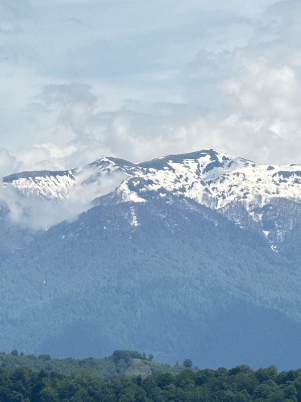 Snow-capped peak observed in Sochi's Krasnaya Polyana region