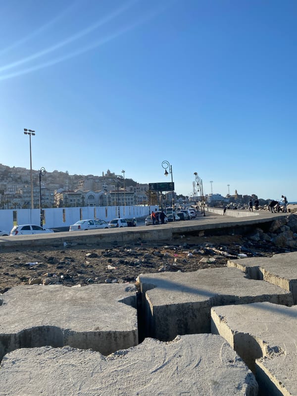Coastal infrastructure documented in Beau Fraisier, Algeria