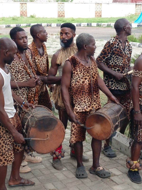 Traditional dancers perform at 2027 political campaign rally in Nigeria