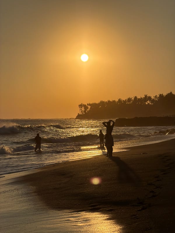 Sunset beach scene documented in Mengwi, Indonesia