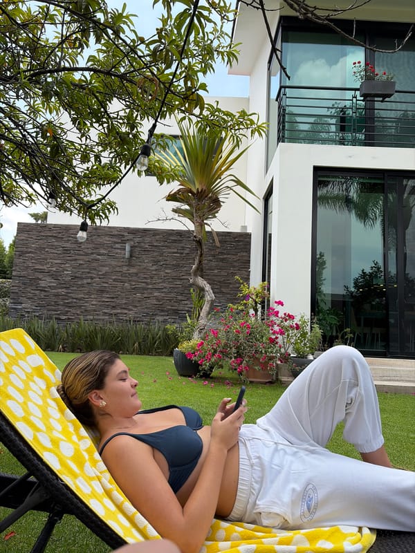Casual afternoon gathering at modern home with lounging and dining