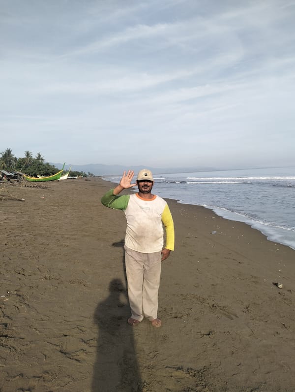 Beach visit documented in Curehtunong, Indonesia during early morning hours