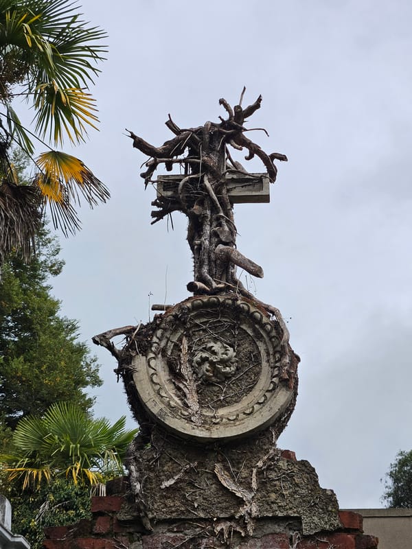 Evening documentation of historic Temuco cemetery reveals weathered monuments