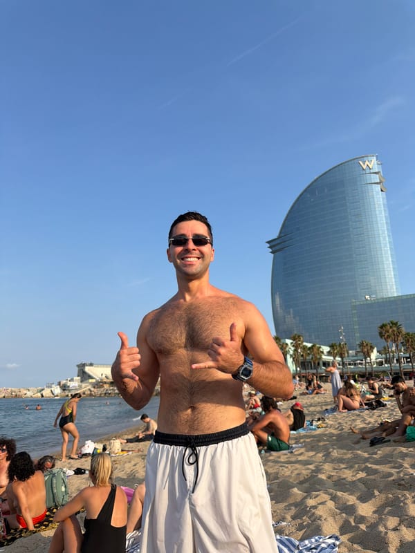 Beach vibes and the W Hotel on Barcelona's waterfront