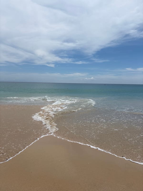 Morning beach scenes documented at Choeng Thale, Thailand