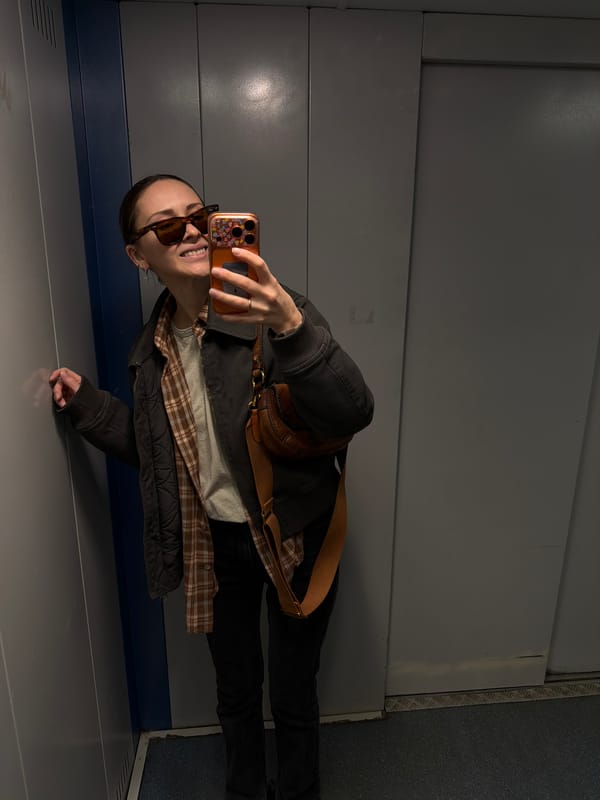 Woman takes elevator selfie in Khimki, Russia