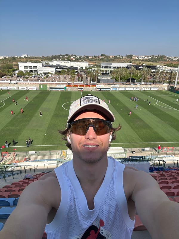 Man takes selfie at Ness Ziona Stadium