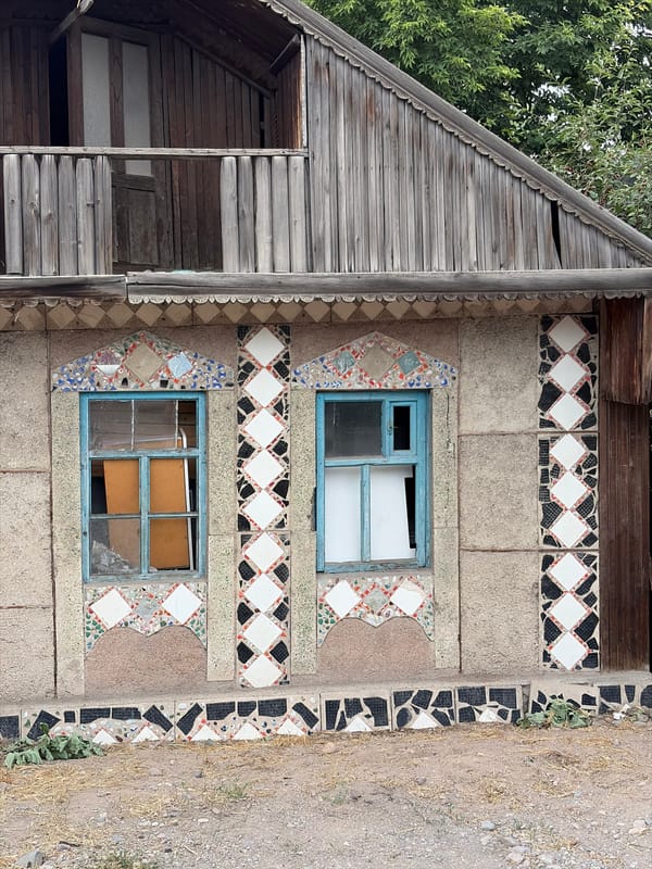 Street-level details from a morning in Kant, Kyrgyzstan