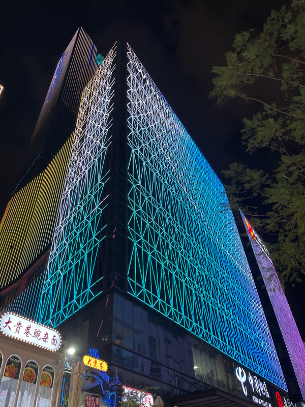 Chongqing's Yuzhong District at night, old meets new