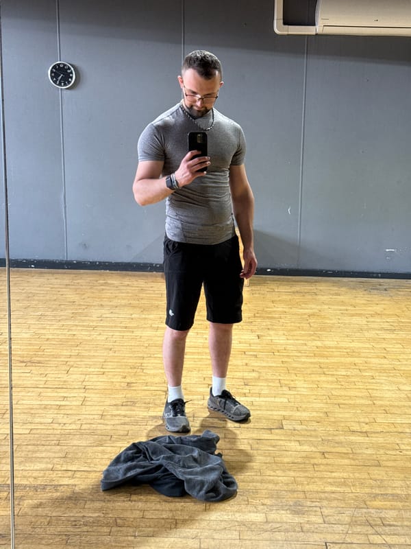 Man takes mirror selfie at UK sports facility