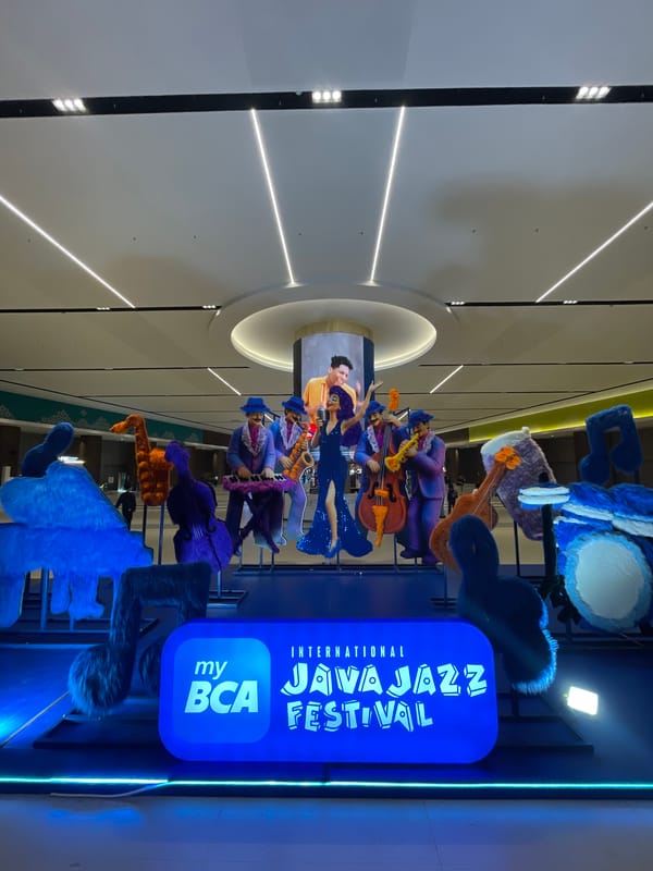 Java Jazz Festival promotional displays draw visitors in Salembaran