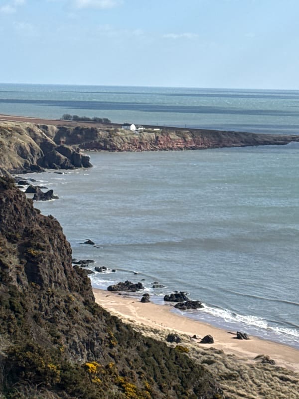 Coastal views captured from Montrose shoreline, North Sea