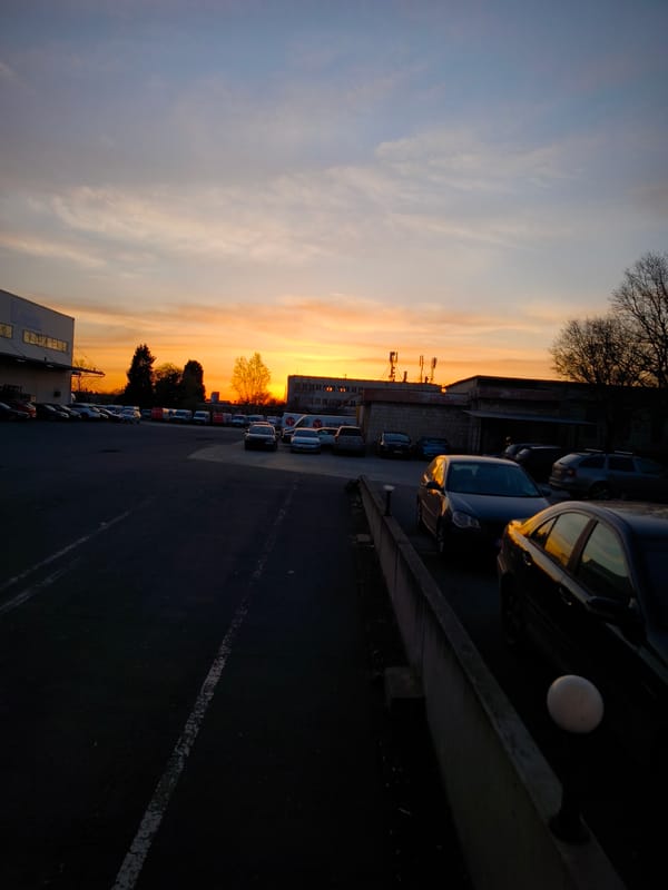 Industrial operations documented at Burgas commercial facility during sunset