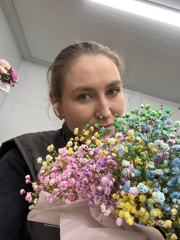 Flower shop visit captured in early morning Yekaterinburg