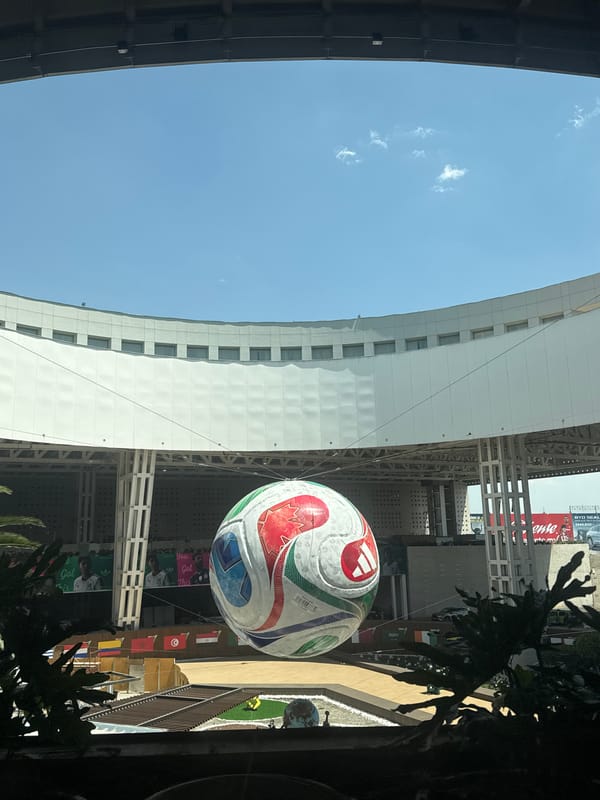 Inflatable soccer ball spotted suspended mid-air in Mexico City