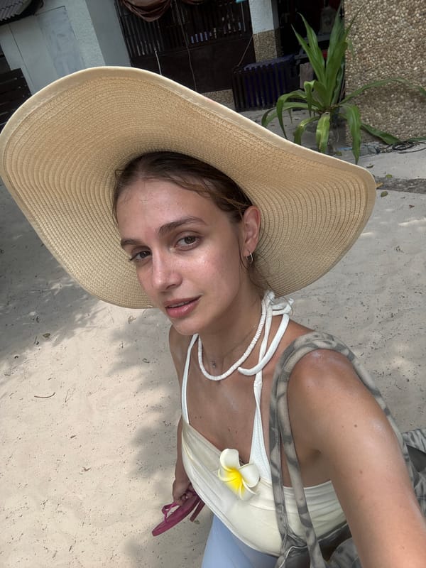 Tourist visits rocky landscape in Tambon Lam Kaen, Thailand